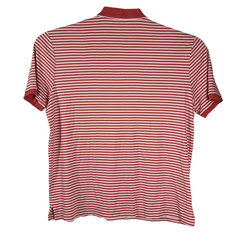 Polo Ralph Lauren Polo Shirt Men XL Peach Striped Pima Cotton Classic Fit Golf